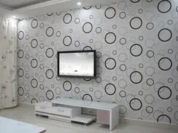 Wallpaper balls in the bedroom interior