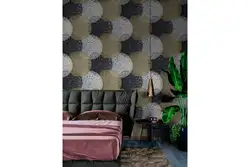 Wallpaper balls in the bedroom interior