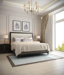 Design Of The Bed Area In The Bedroom Photo