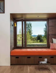 Window sill in the bedroom interior