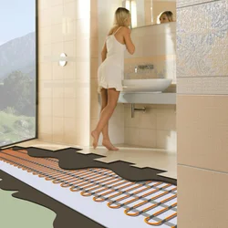 Heated floor in the bathroom with your own hands photo