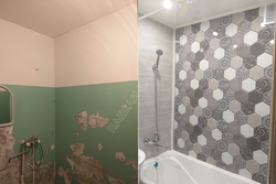 Bathtub with self-adhesive panels photo design