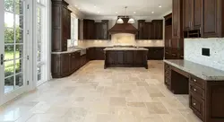 Large tiles in the kitchen interior