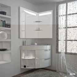 Künc vanna otağı lavabo fotoşəkili