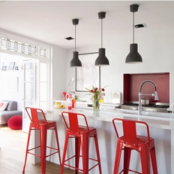 Kitchen With Red Chairs Photo