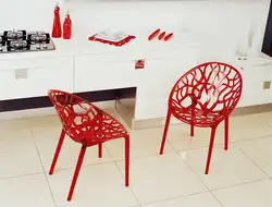 Kitchen with red chairs photo