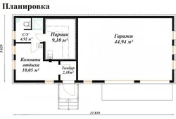 Гараж з летняй кухняй пад адным дахам фота
