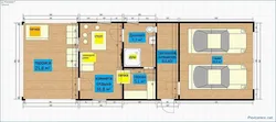 Garage with summer kitchen under one roof photo
