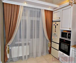 Floor-length curtains for the kitchen photo