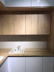 Countertop сафолии дуб дар дохили ошхона акс
