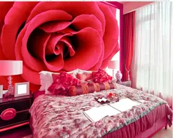 Roses in the bedroom interior photo