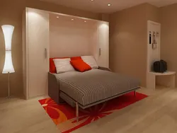 Sofa in a small bedroom instead of a bed interior photo