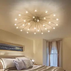 Chandeliers for suspended ceilings in the bedroom in the interior