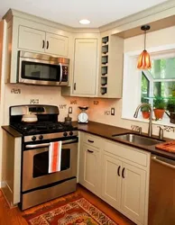 Kitchen design with stove against the wall