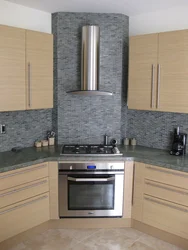 Kitchen design with stove against the wall