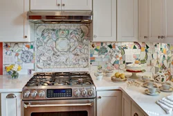 Kitchen design with stove against the wall