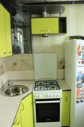 Kitchen renovation in Khrushchev with gas stove photo