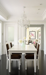 Chairs for white kitchen interior photo