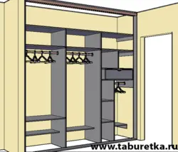 Filling a wardrobe in a hallway with 3 doors photo
