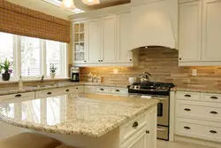 Омезиши countertop ва пешдоман дар акс ошхона барои ошхона сафед