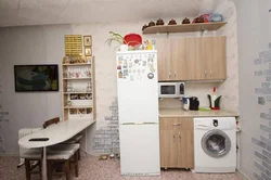 Design of a dormitory room 12 sq m with kitchen