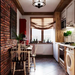 Kitchen design in a brick house