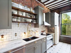 Kitchen design in a brick house