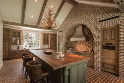 Kitchen design in a brick house