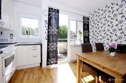 Curtains for the kitchen black and white kitchen photo