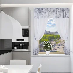 Curtains for the kitchen black and white kitchen photo