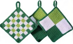 Crochet oven mitts photo