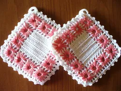 Crochet oven mitts photo