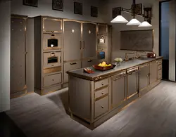 Серый И Золотой В Интерьере Кухни