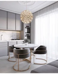 Gray and gold in the kitchen interior