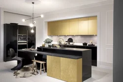 Gray and gold in the kitchen interior