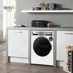 Kitchen with vertical washing machine photo