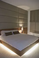Floating bed in the bedroom photo