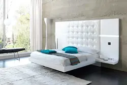 Floating bed in the bedroom photo