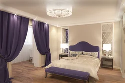 Combination Of Colors In The Interior Curtains And Wallpaper In The Bedroom