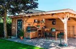 DIY kitchen made of wood for a summer residence ideas photo
