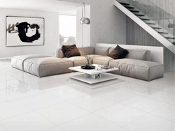 Porcelain tiles on the walls in the interior of the apartment