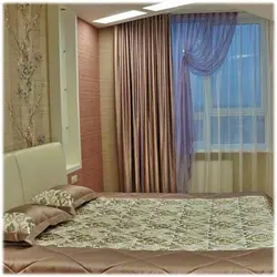 Bedroom window design with one curtain