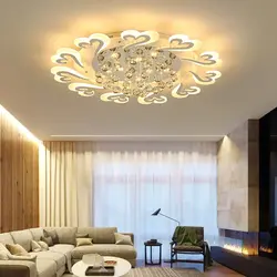 LED chandeliers for suspended ceilings in the living room photo
