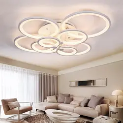 LED chandeliers for suspended ceilings in the living room photo