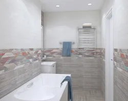 Shabby tiles in the bathroom interior