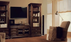 Oak furniture for the living room photo