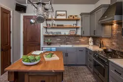 Тарҳи ошхона бо splashback чӯбӣ