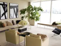Living room decoration with flowers photo