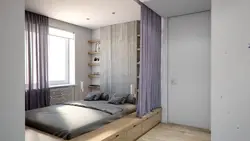 Podium ilə yataq otağı dizaynı