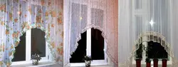 How to sew curtains for the kitchen with an arch photo